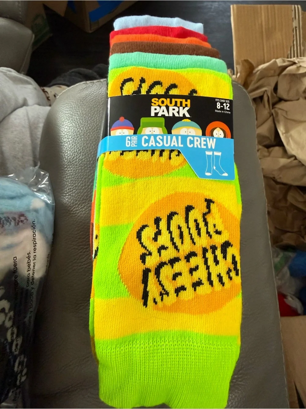 Men’s Casual Crew Socks - Yellow & Green (6 Pack)